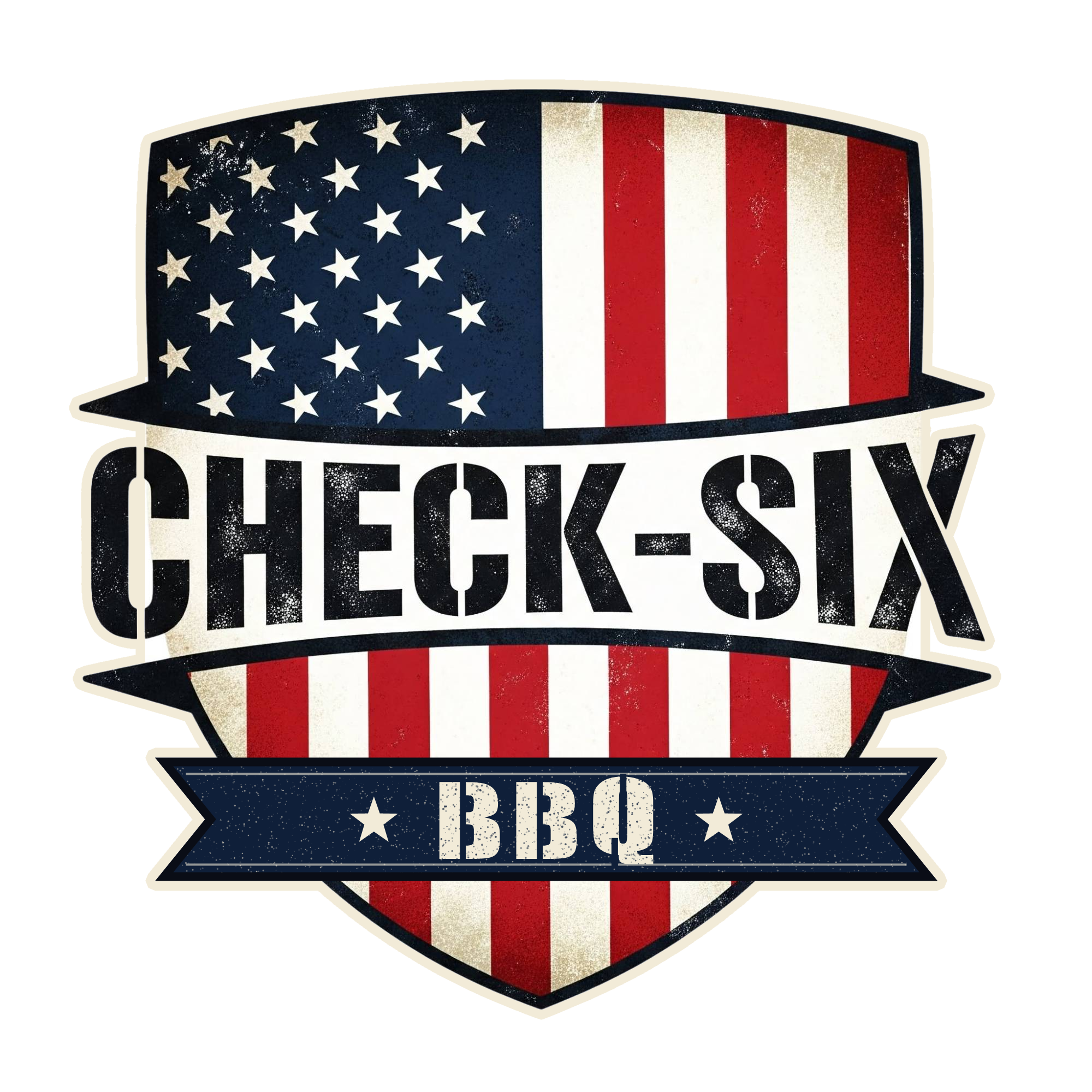 Check-Six BBQ shield logo